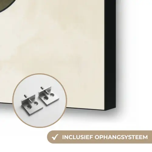 Abstract - Overlappende gezichten - Paars - Donkergroen Textielframe zwart klein -USP_ophangsysteemNL
