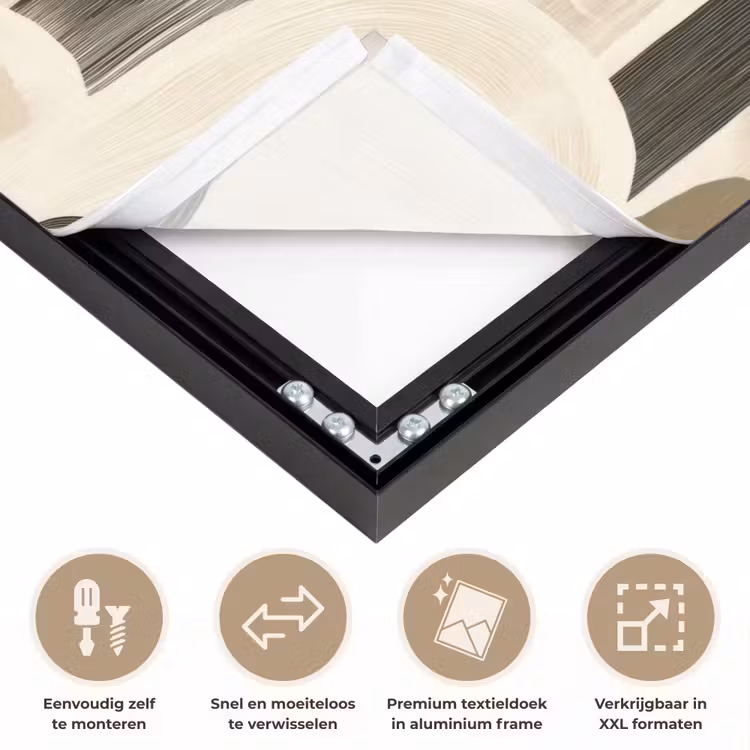 Abstract - Patroon - Bogen Textielframe zwart klein 947 -USP_closeupNL