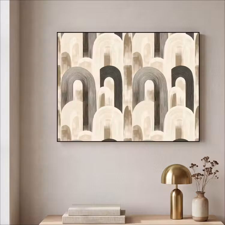 Abstract - Patroon - Bogen Textielframe zwart klein 947 -sfeer2