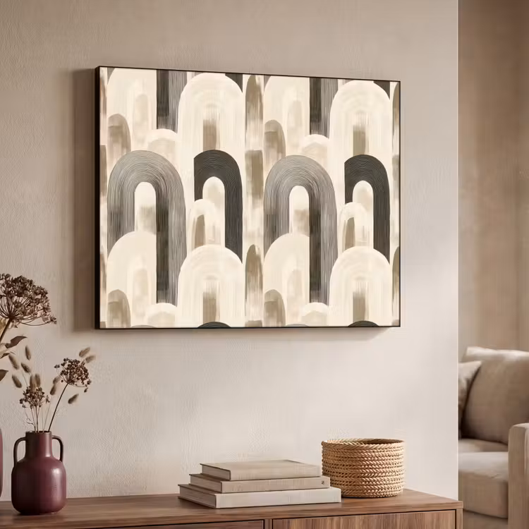 Abstract - Patroon - Bogen Textielframe zwart klein 947 -sfeer3