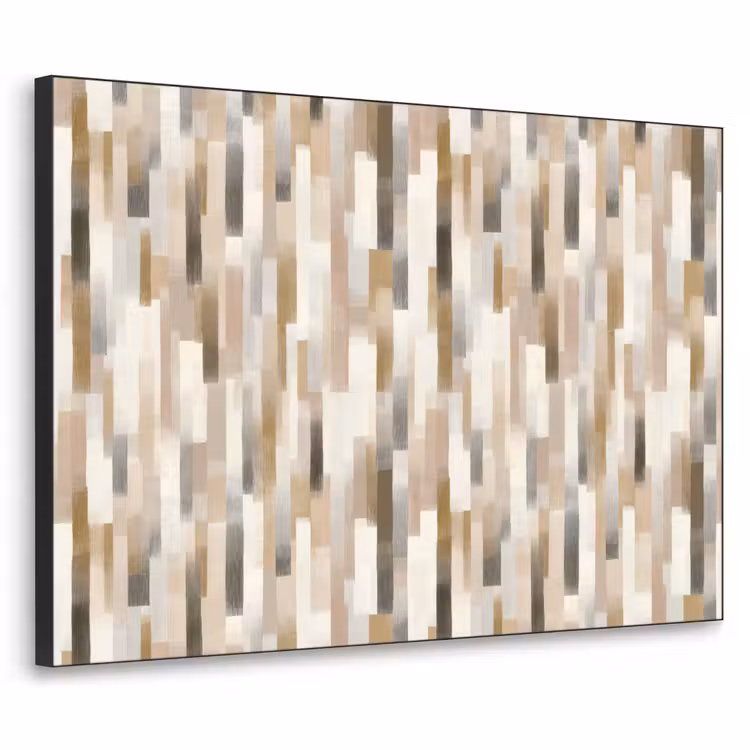 Abstract - Patroon - Kwaststreken Textielframe zwart klein 947 -3d