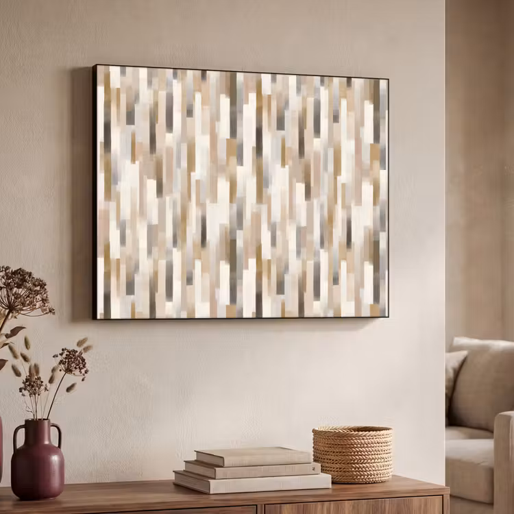 Abstract - Patroon - Kwaststreken Textielframe zwart klein 947 -sfeer3