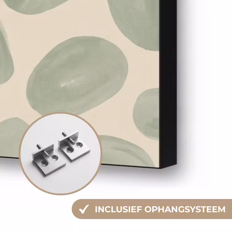 Abstract - Patroon - Organisch - Groen - Modern Textielframe zwart klein -USP_ophangsysteemNL