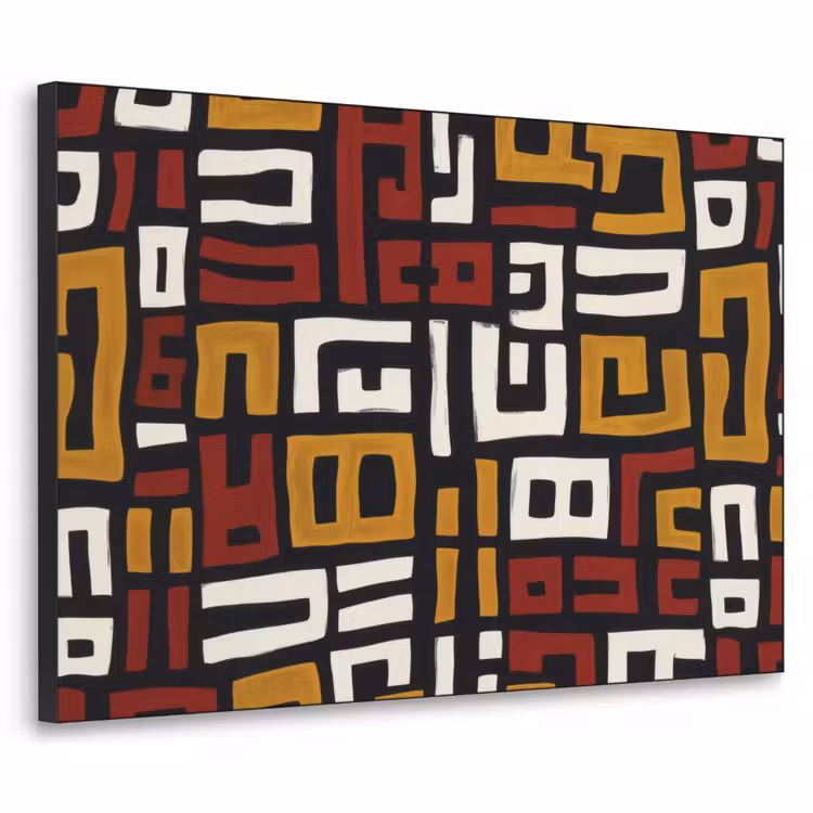 Abstract - Patroon - Rood Textielframe - compleet frame klein -3d