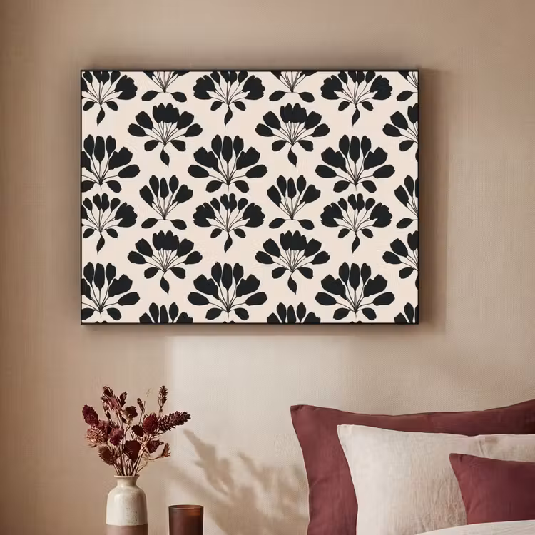 Abstract - Patroon - Zwart Textielframe zwart klein 947 -sfeer1