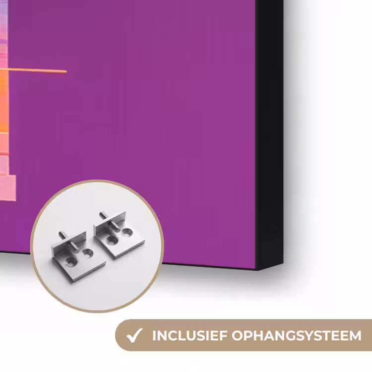 Abstract - Portret - Vrouw - Kleurrijk Textielframe zwart klein -USP_ophangsysteemNL