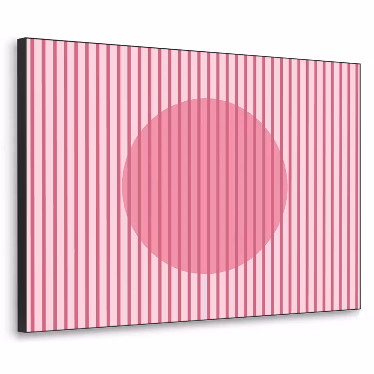 Abstract - Strepen - Ovaal - Roze - Modern Textielframe zwart klein -3d