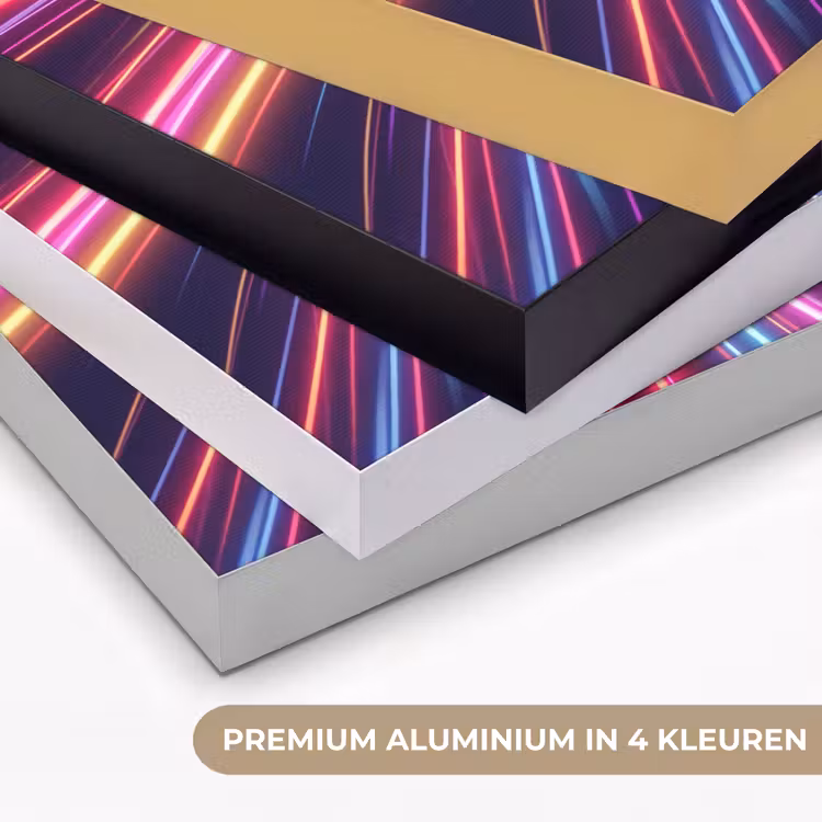 Abstract - Swirl - Futuristic - Neon Textielframe zwart klein -USP_kleurenNL