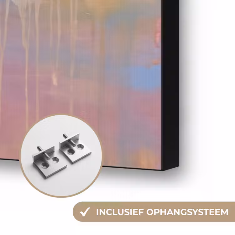 Abstract - Textuur - Kleuren - Modern - Roze Textielframe zwart klein -USP_ophangsysteemNL