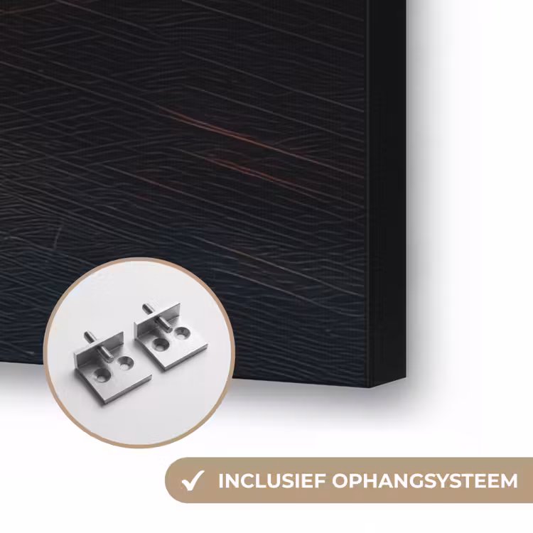 Abstract - Trappen - Mens - Planeten Textielframe zwart klein -USP_ophangsysteemNL