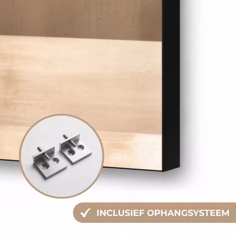 Abstract - Vlakken - Zwart - Rond Textielframe zwart klein -USP_ophangsysteemNL