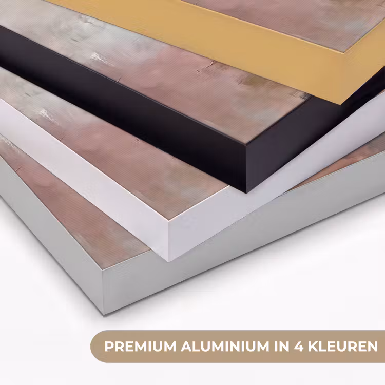 Abstract - Vloeiend - Kunst - Modern - Beige Textielframe zwart klein -USP_kleurenNL