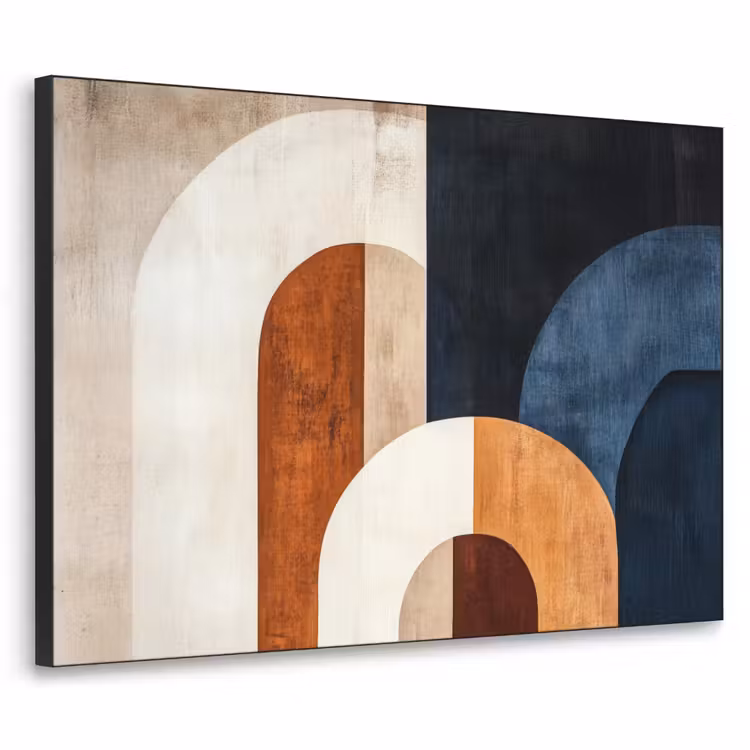 Abstract - Vormen - Donkerblauw Textielframe - compleet frame klein -3d