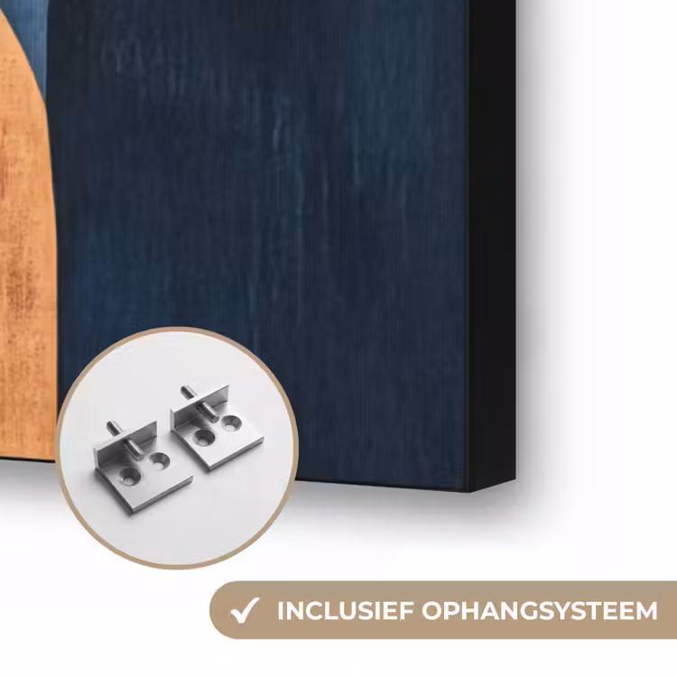 Abstract - Vormen - Donkerblauw Textielframe zwart klein -USP_ophangsysteemNL