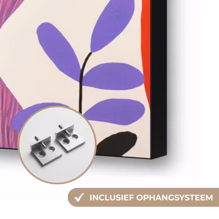 Abstract - Vormen - Kleuren - Stippen Textielframe zwart klein -USP_ophangsysteemNL