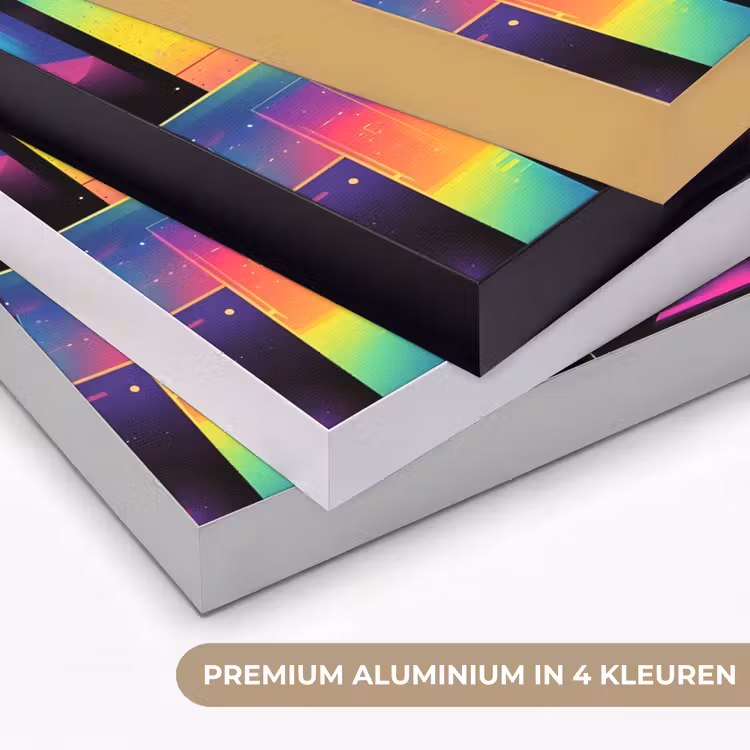 Abstract - Vormen - Kleurrijk - Lijnen Textielframe zwart klein -USP_kleurenNL