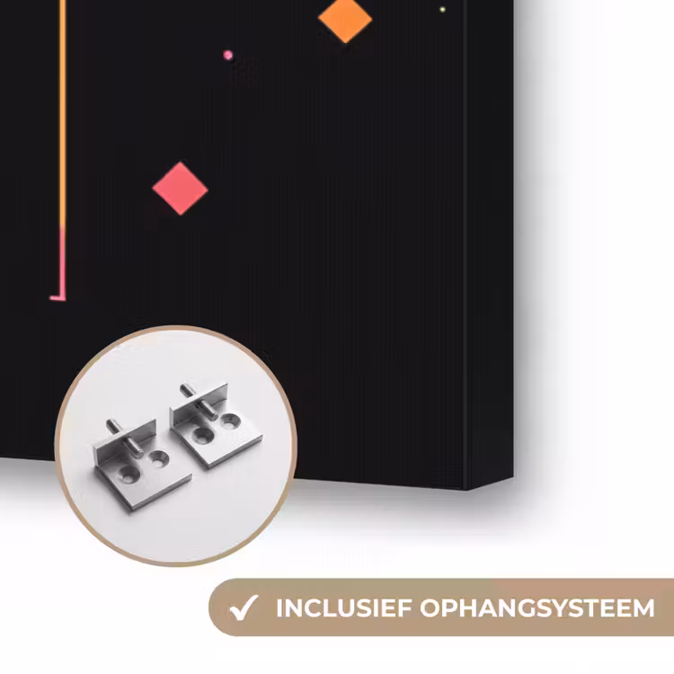 Abstract - Vormen - Lijnen - Kleurrijk Textielframe zwart klein -USP_ophangsysteemNL