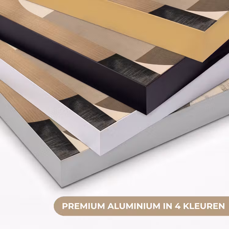 Abstract - Vormen - Modern - Beige Textielframe zwart klein -USP_kleurenNL
