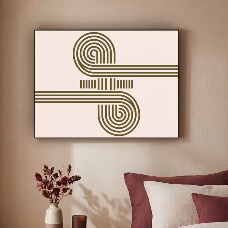 Abstract - Vormen - Modern - Groen Textielframe zwart klein -sfeer1