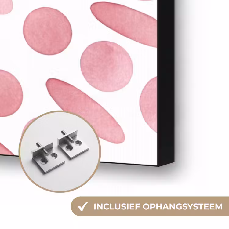 Abstract - Vormen - Patroon - Aquarel - Roze Textielframe zwart klein -USP_ophangsysteemNL