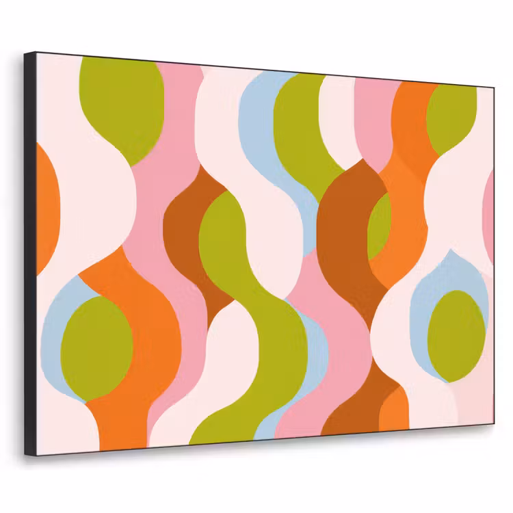 Abstract - Vormen - Roze Textielframe - compleet frame klein -3d