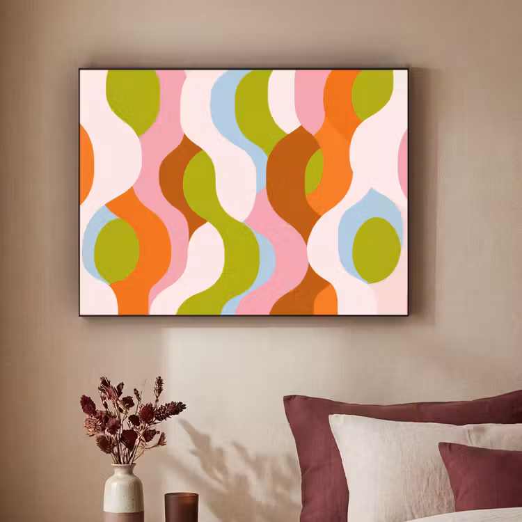 Abstract - Vormen - Roze Textielframe - compleet frame klein -sfeer1