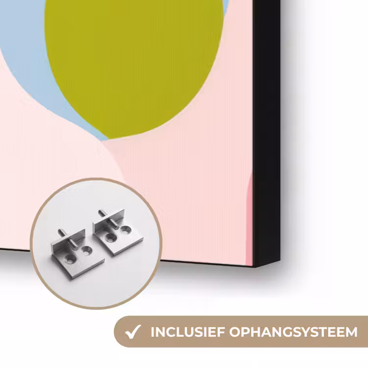 Abstract - Vormen - Roze Textielframe zwart klein -USP_ophangsysteemNL