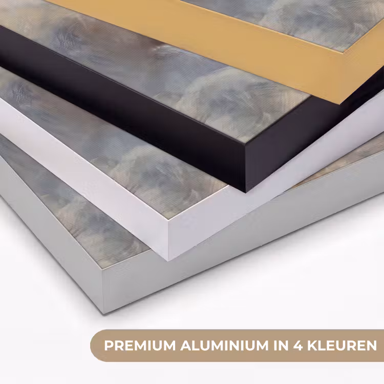 Abstract - Wolken - Sfeervol - Beige - Grijs Textielframe zwart klein -USP_kleurenNL
