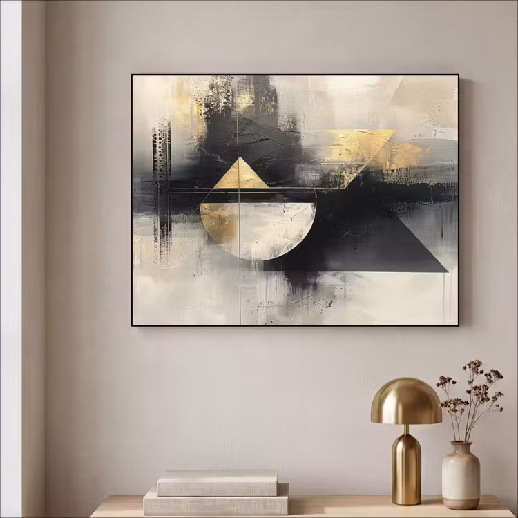 Abstract - Zwart - Verf - Modern Textielframe zwart klein -sfeer2