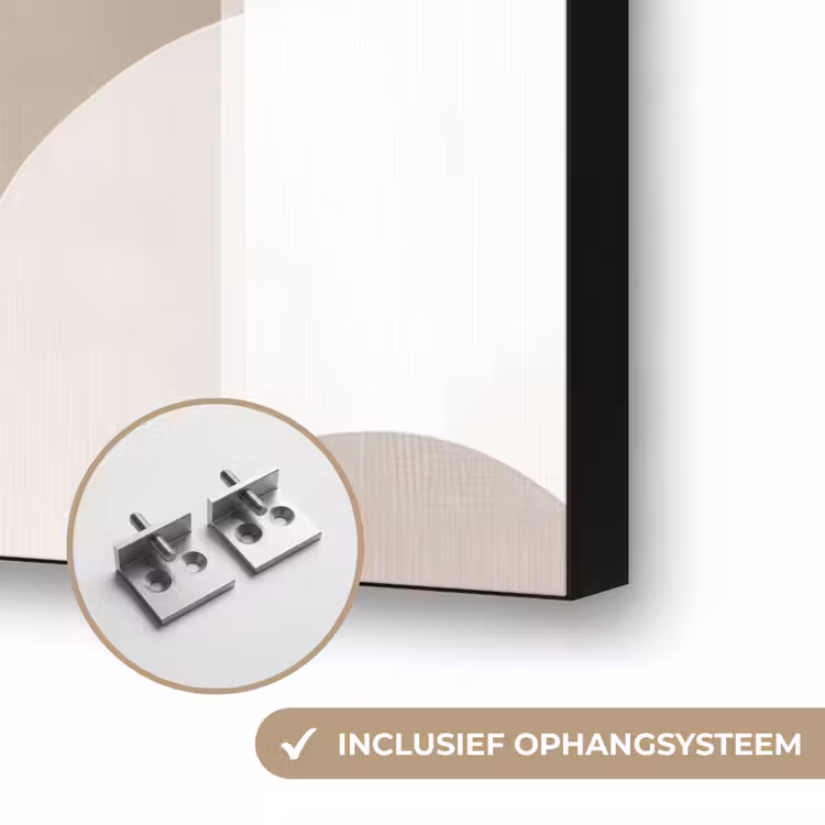 Abstracte bogen - Modern - Beige Textielframe zwart klein -USP_ophangsysteemNL