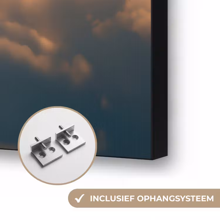 Adelaar - Wolken - Zon Textielframe zwart klein -USP_ophangsysteemNL