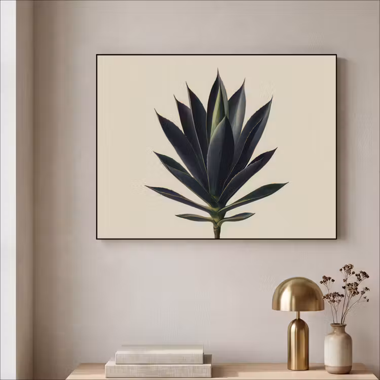 Agaveplant - Symmetrisch - Groen Textielframe - compleet frame klein -sfeer2