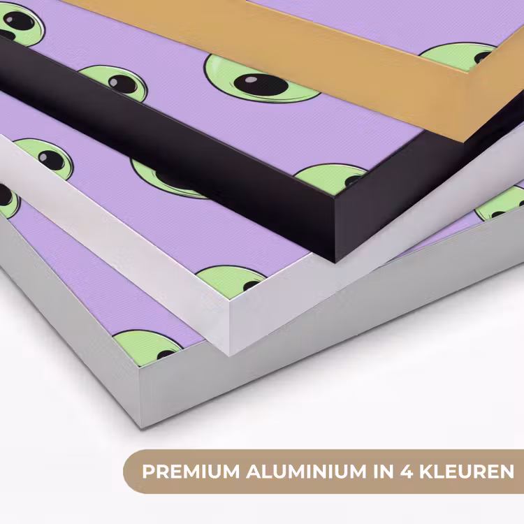 Alien - Retro - Lila Textielframe zwart klein 947 -USP_kleurenNL