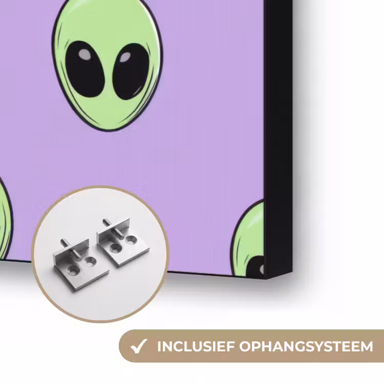 Alien - Retro - Lila Textielframe zwart klein 947 -USP_ophangsysteemNL