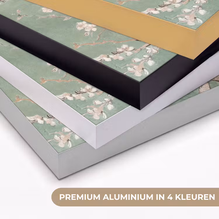Amandelbloesem - Kunst - Van Gogh - Groen Textielframe zwart klein -USP_kleurenNL