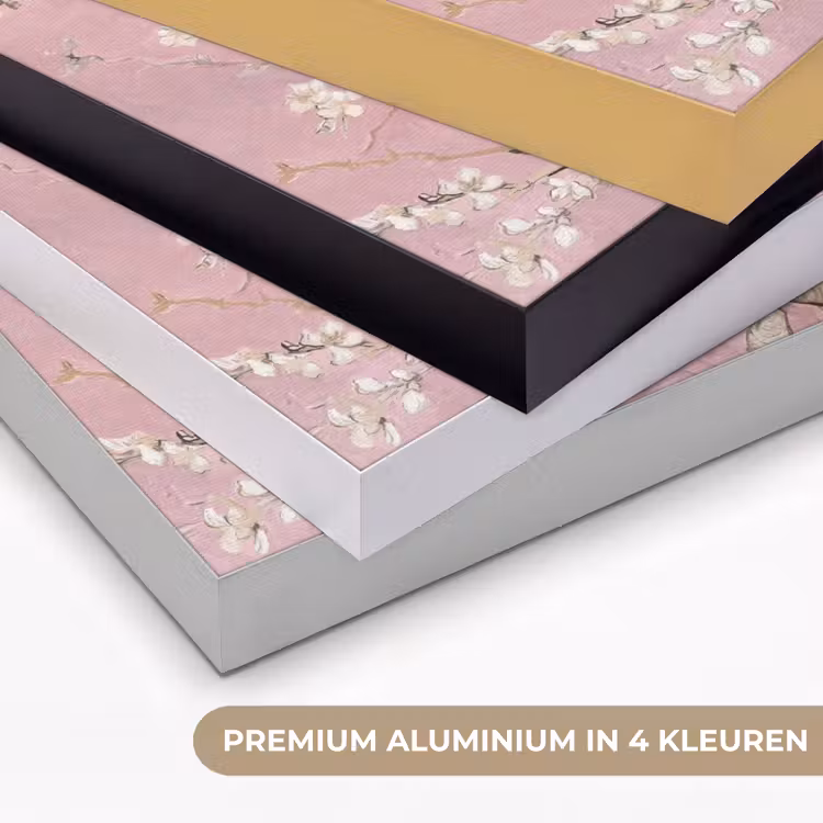 Amandelbloesem - Kunst - Van Gogh - Roze Textielframe zwart klein -USP_kleurenNL