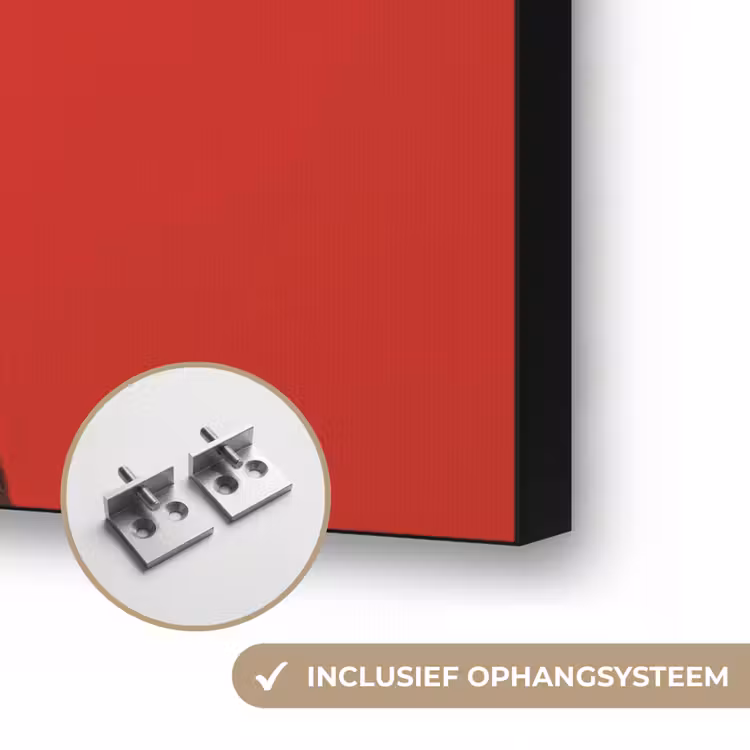 Amor - Hond - Hartje - Rood Textielframe zwart klein -USP_ophangsysteemNL