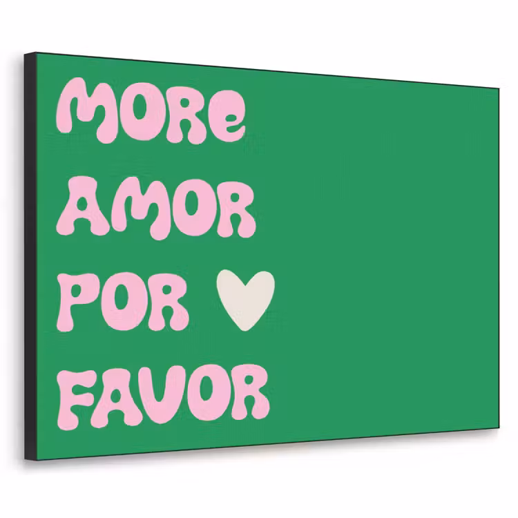 Amor - Valentijn - Groen - Tekst Textielframe zwart klein -3d