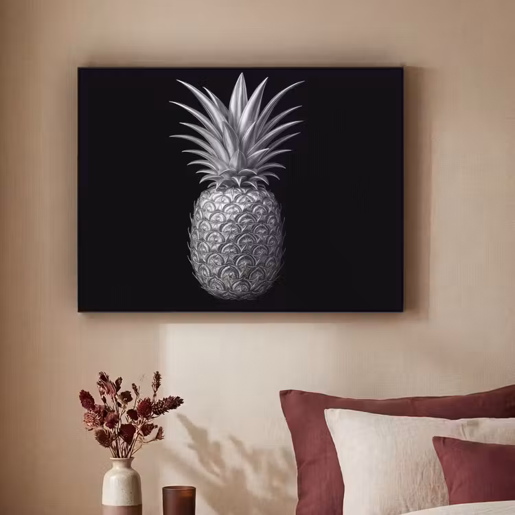 Ananas - Gedetailleerd - Bladeren Textielframe - compleet frame klein -sfeer1