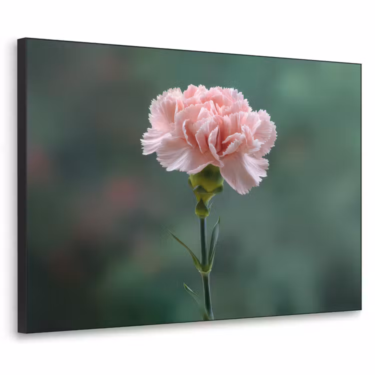 Anjer - Roze - Bloemblaadjes Textielframe zwart klein -3d