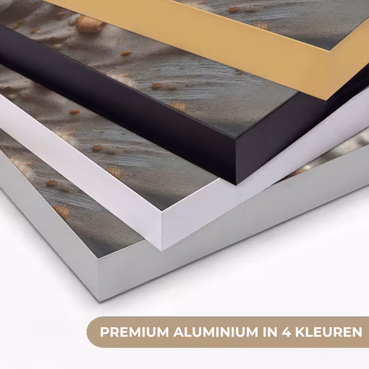 Anker - Hout - Schelpen - Zand Textielframe zwart klein -USP_kleurenNL