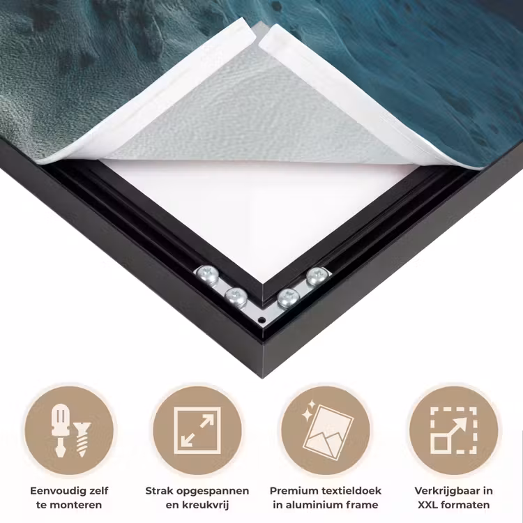 Anker - Ijzer - Zeebodem - Zand Textielframe zwart klein -USP_feed_closeupNL