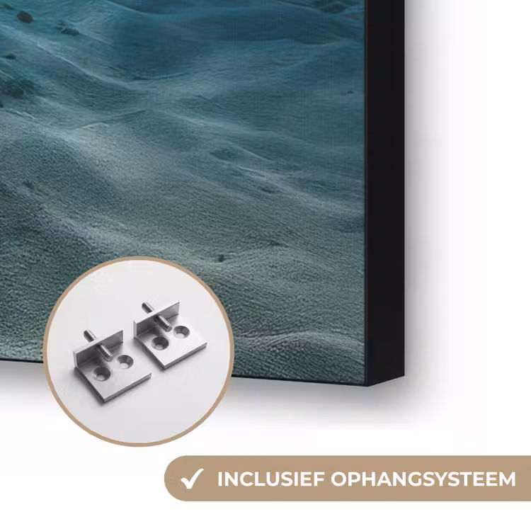 Anker - Ijzer - Zeebodem - Zand Textielframe zwart klein -USP_ophangsysteemNL