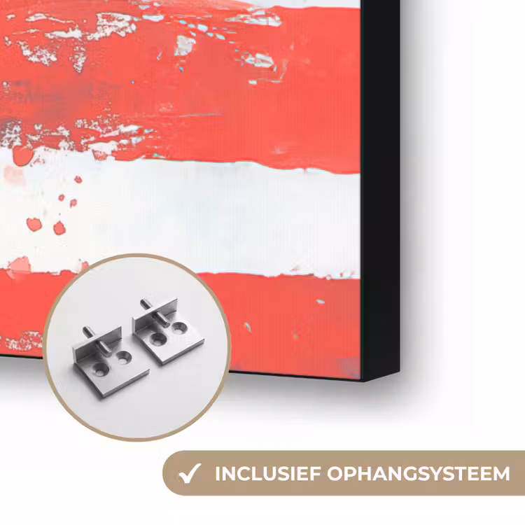 Anker - Verfspatten - Rood - Blauw Textielframe zwart klein -USP_ophangsysteemNL