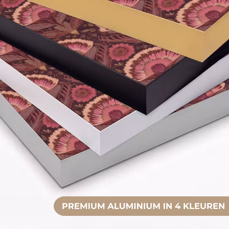 Antiek - Bloemen - Kleurrijk Textielframe zwart klein 947 -USP_kleurenNL
