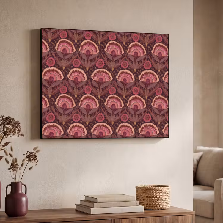 Antiek - Bloemen - Kleurrijk Textielframe zwart klein 947 -sfeer3