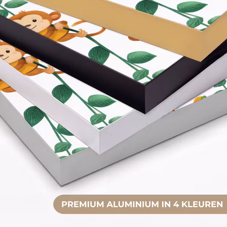 Apen - Lianen - Kleurrijk Textielframe zwart klein 947 -USP_kleurenNL