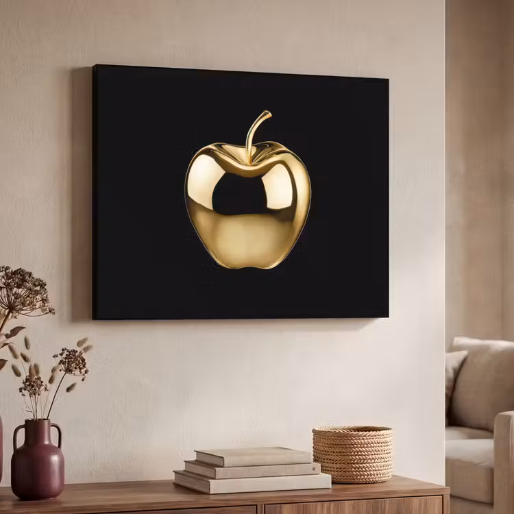 Appel - Goud - Chrome - Zwart Textielframe - compleet frame klein -sfeer3