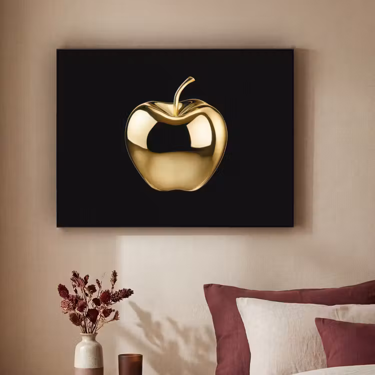 Appel - Goud - Chrome - Zwart Textielframe - compleet frame klein -sfeer1