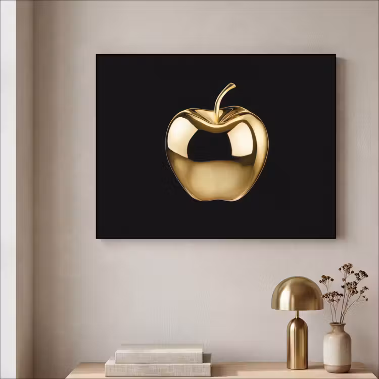 Appel - Goud - Chrome - Zwart Textielframe - compleet frame klein -sfeer2